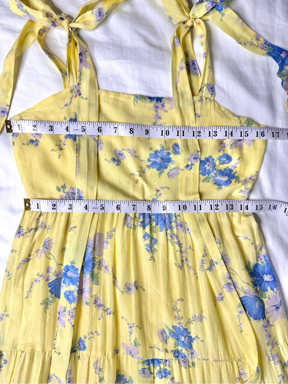 LoveShackFancy Burrows Maxi Dress Sunshower Garden Yellow Floral Size 2 - Picture 15 of 16